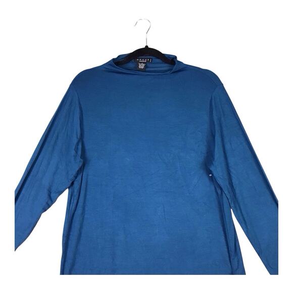 Grace Woman Blue Mock Neck Long Sleeve Top Plus Size 1X Pullover Stretch NWOT - Picture 10 of 10